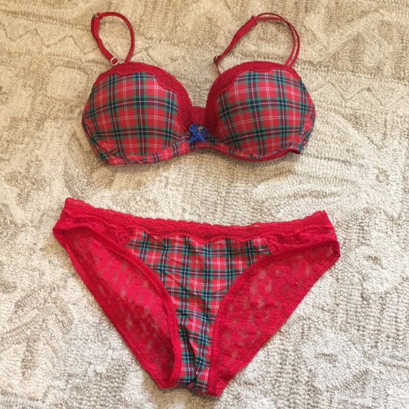 Gilly Hicks Other - Gilly Hicks Hollister Plaid Push up Bra & Panty